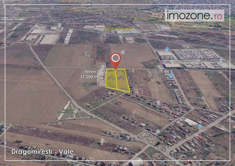 Dragomiresti Vale, langa Centura, teren 31.200 mp, 28 euro/mp